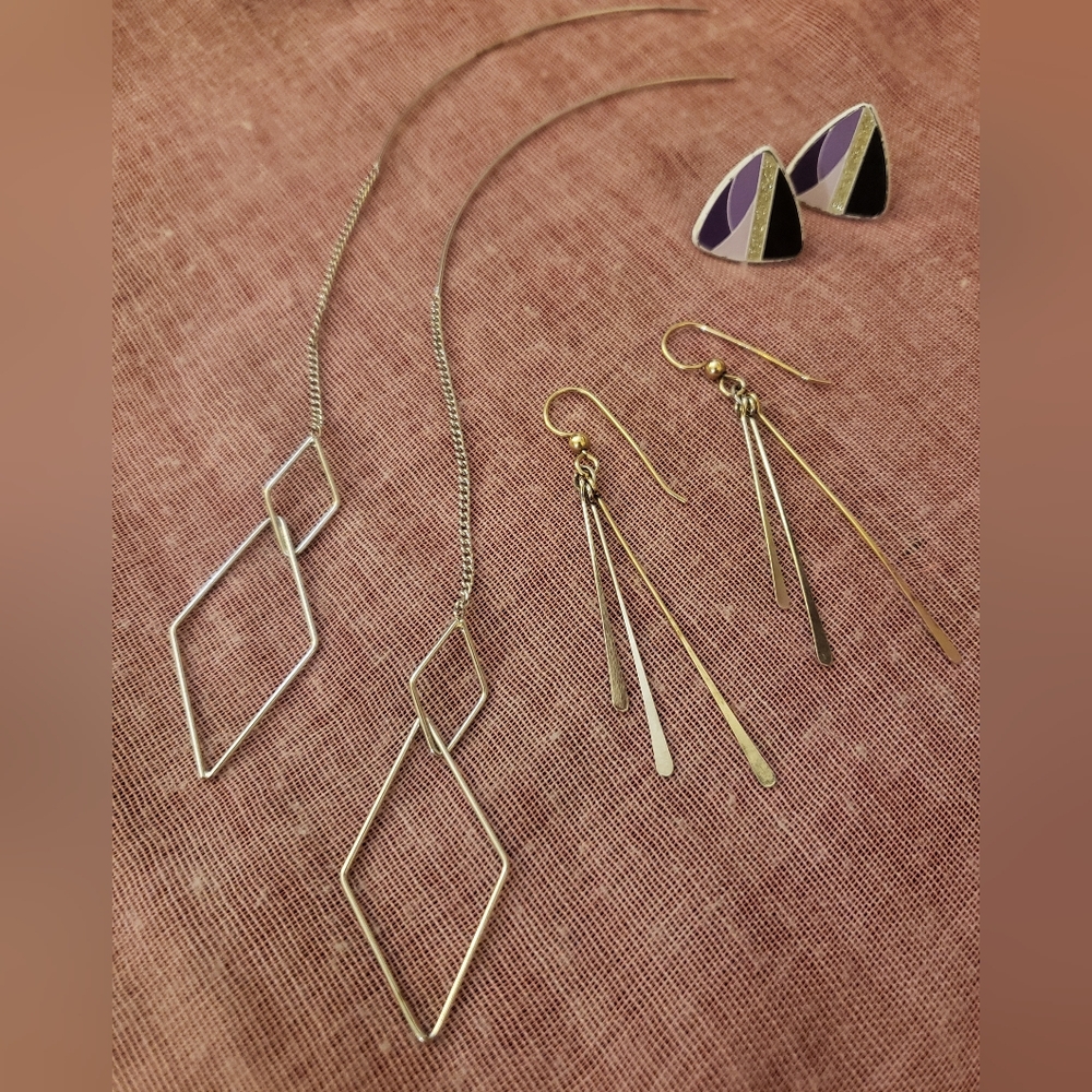 80s Girls Curated Earring Bundle | 3 Pairs | Geometric & Minimalist Mixed Metals